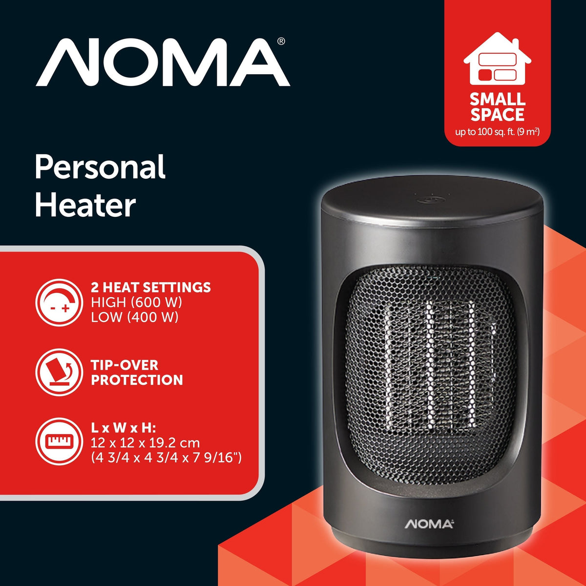 Personal Heater, 600 W, Black R8N4 - product image 2