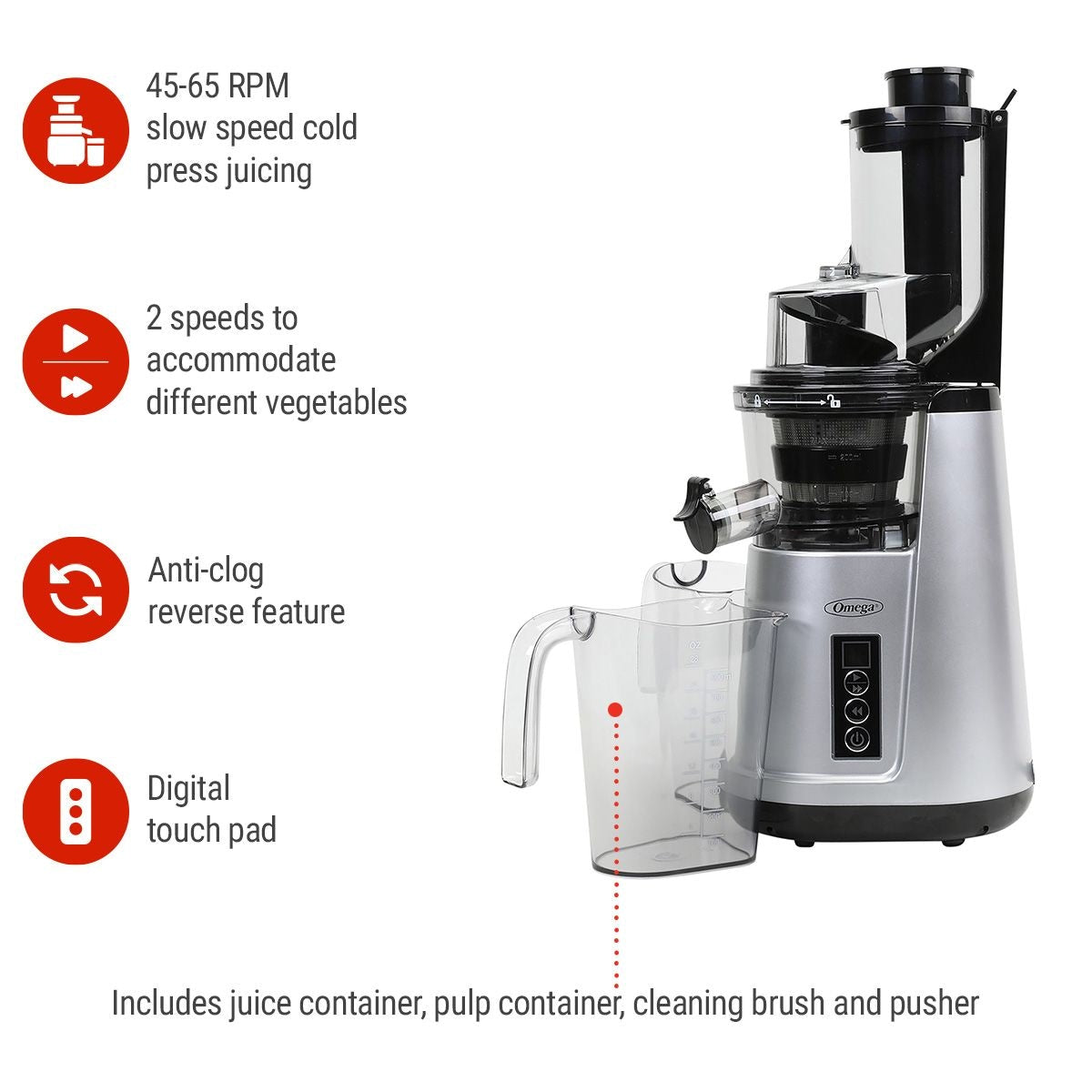 Wide Mouth Cold Press Slow Juicer with Anti-Clog L7W6 - product image 4