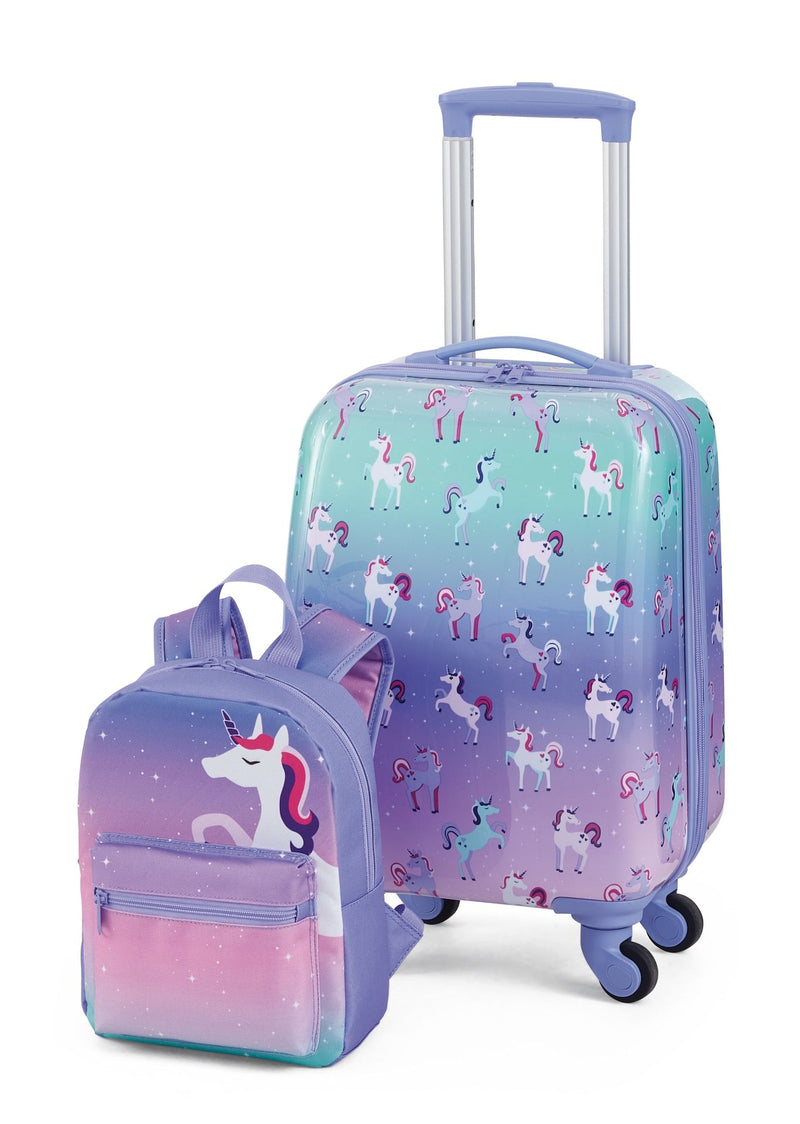 Kids Unicorn Hardside Luggage, 2-pc, Hardside Spinner Luggage, 23-in, Hardside Carry-On Spinner Flex Travel Suitcase,... O2G8