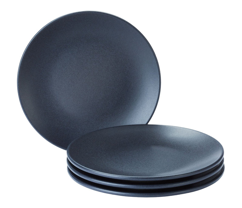 Dorset Stoneware Side Plate Set, Oven Safe, 4-pk, Black Reactive Z7C9