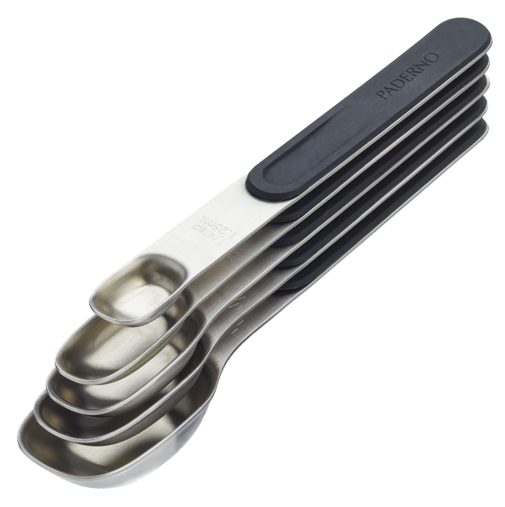 Stainless Steel Measuring Spoons Set with Magnetic Handle, 5-pc U4U3 - product image 1