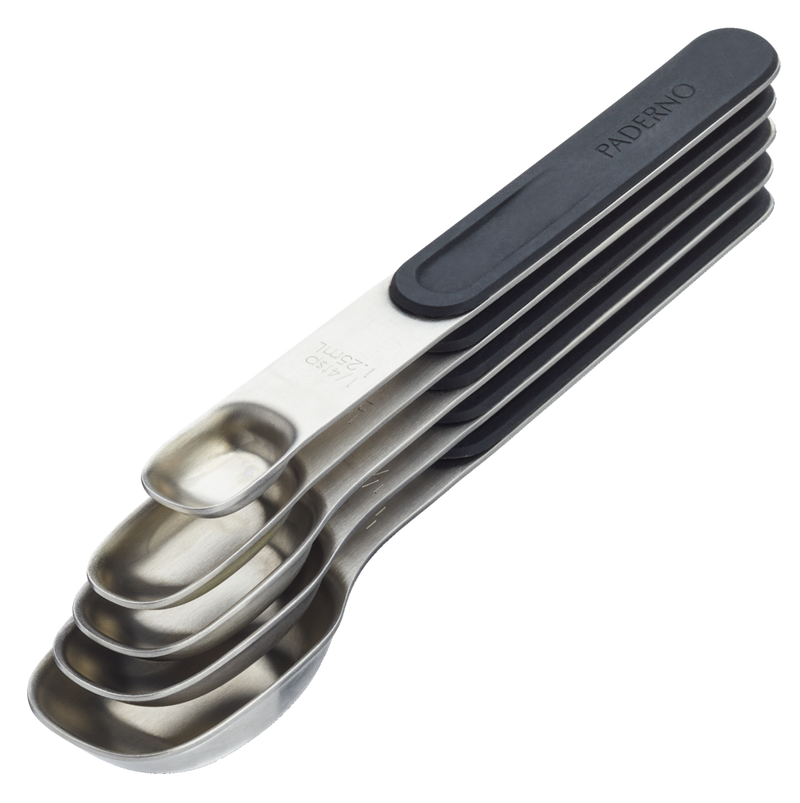 Stainless Steel Measuring Spoons Set with Magnetic Handle, 5-pc U4U3