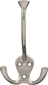 Stainless Steel Single Tri-Hooks, Satin Nickel, 3-pk D9F2 - product image 1