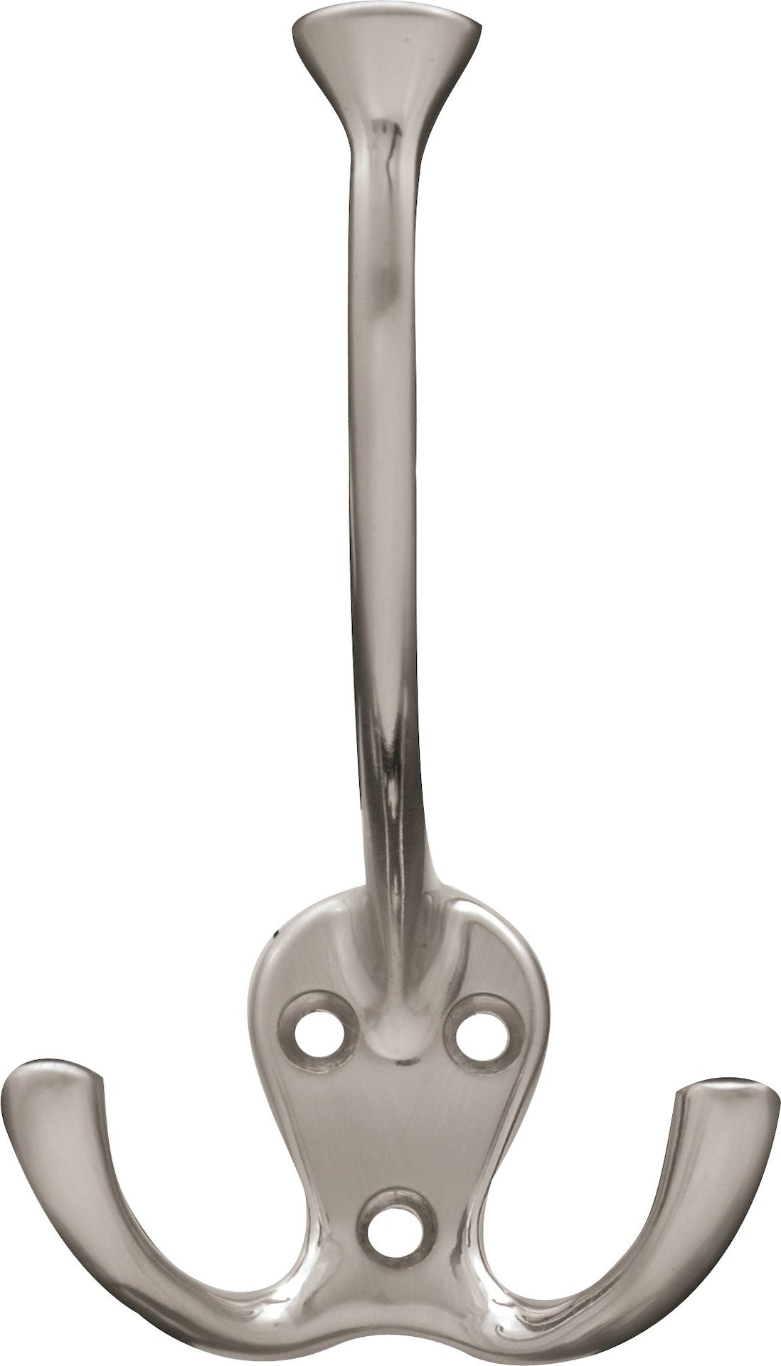 Stainless Steel Single Tri-Hooks, Satin Nickel, 3-pk D9F2 - product image 1