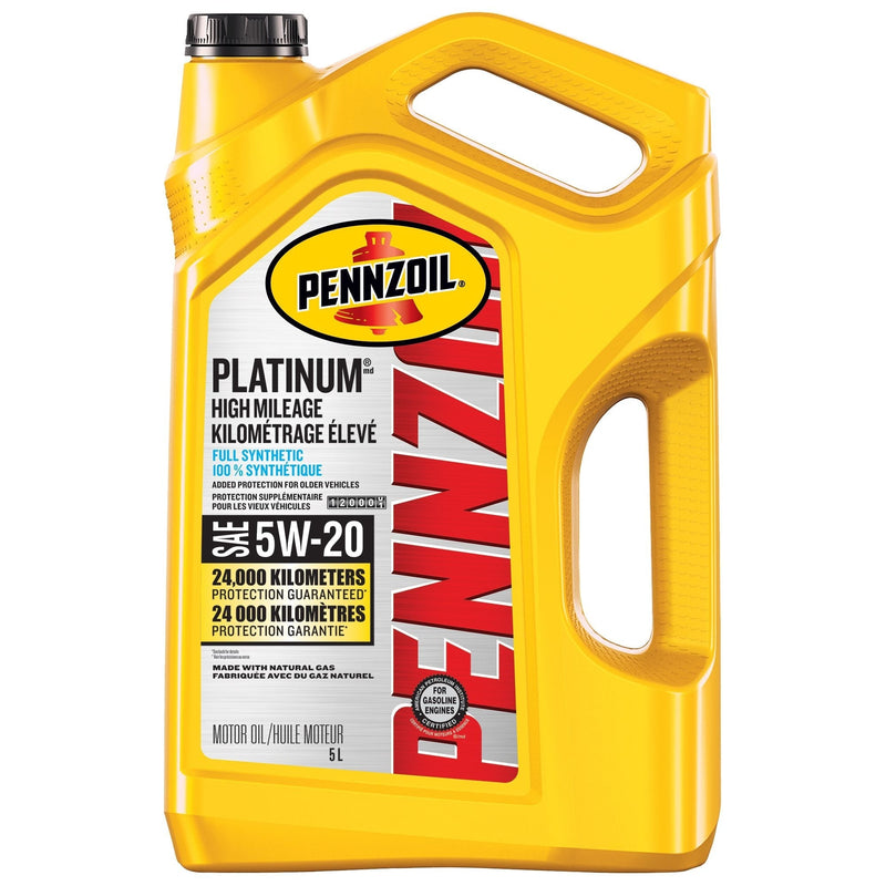 Platinum High Mileage 5W20 Synthetic Engine/Motor Oil, 5-L E0J0
