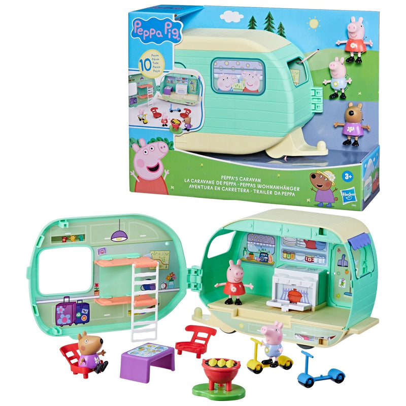 Pig 2-in-1 Caravan/Camper Playset with 3 Figures G2V4