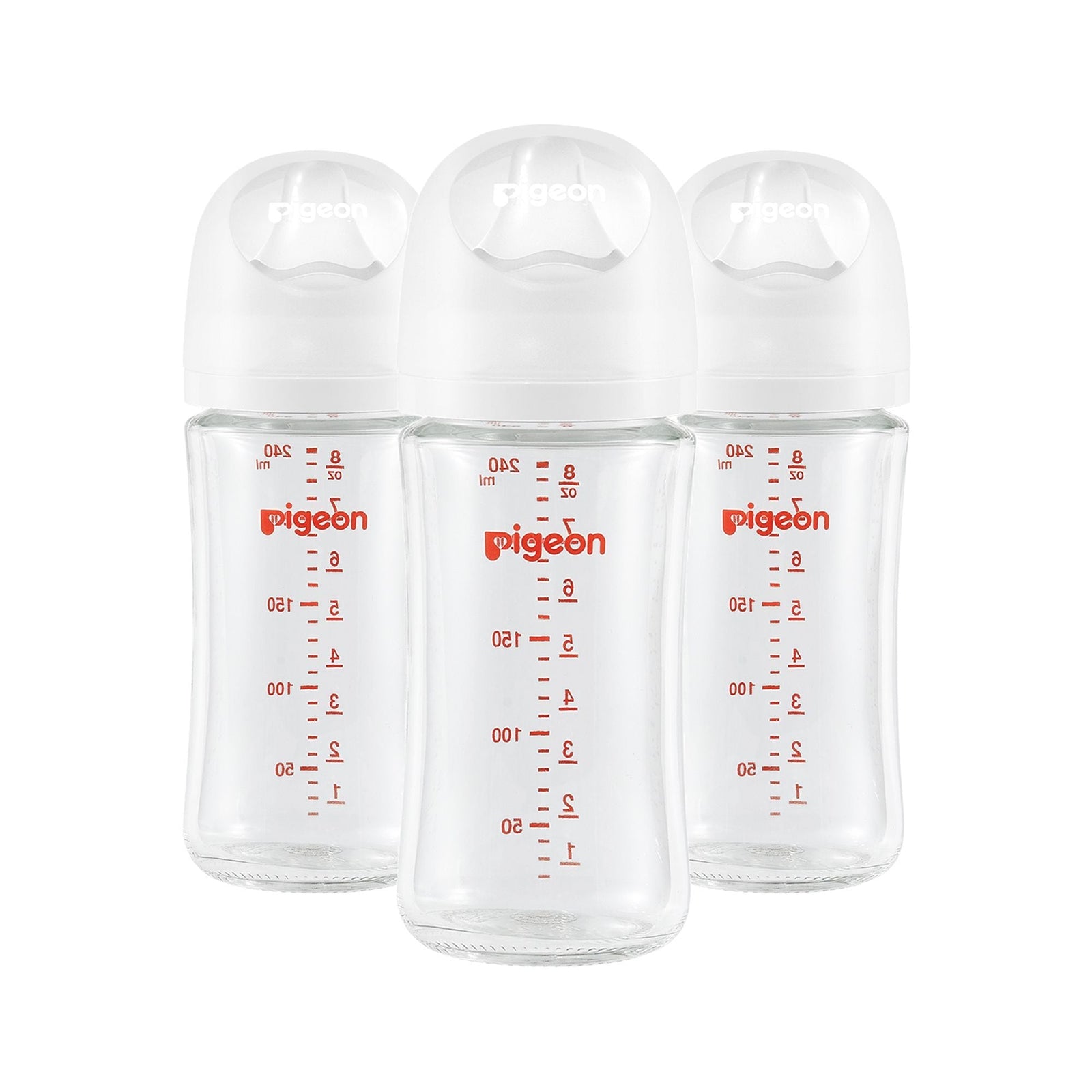 Glass Bottle with Silicone Nipple (M), 8-oz, 3 Months+, 3-pk F7V0 - product image 1