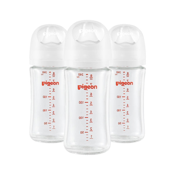 Glass Bottle with Silicone Nipple (M), 8-oz, 3 Months+, 3-pk F7V0