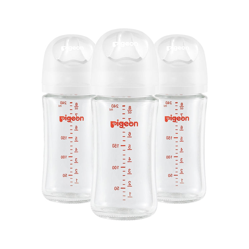 Glass Bottle with Silicone Nipple (M), 8-oz, 3 Months+, 3-pk F7V0