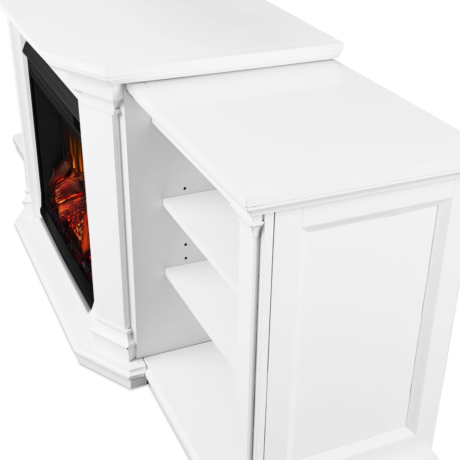 Flame Valmont Media Indoor Electric Fireplace TV Stand, 74-in, 1500W, Includes Remote Control & Firebox, White A2Y3 - product image 3