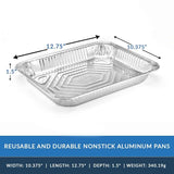Foil Reusable Half Size Steam Baking Pan, Silver, 12-in, for Baking/Cooking/Steaming Q3F2 - product image 4