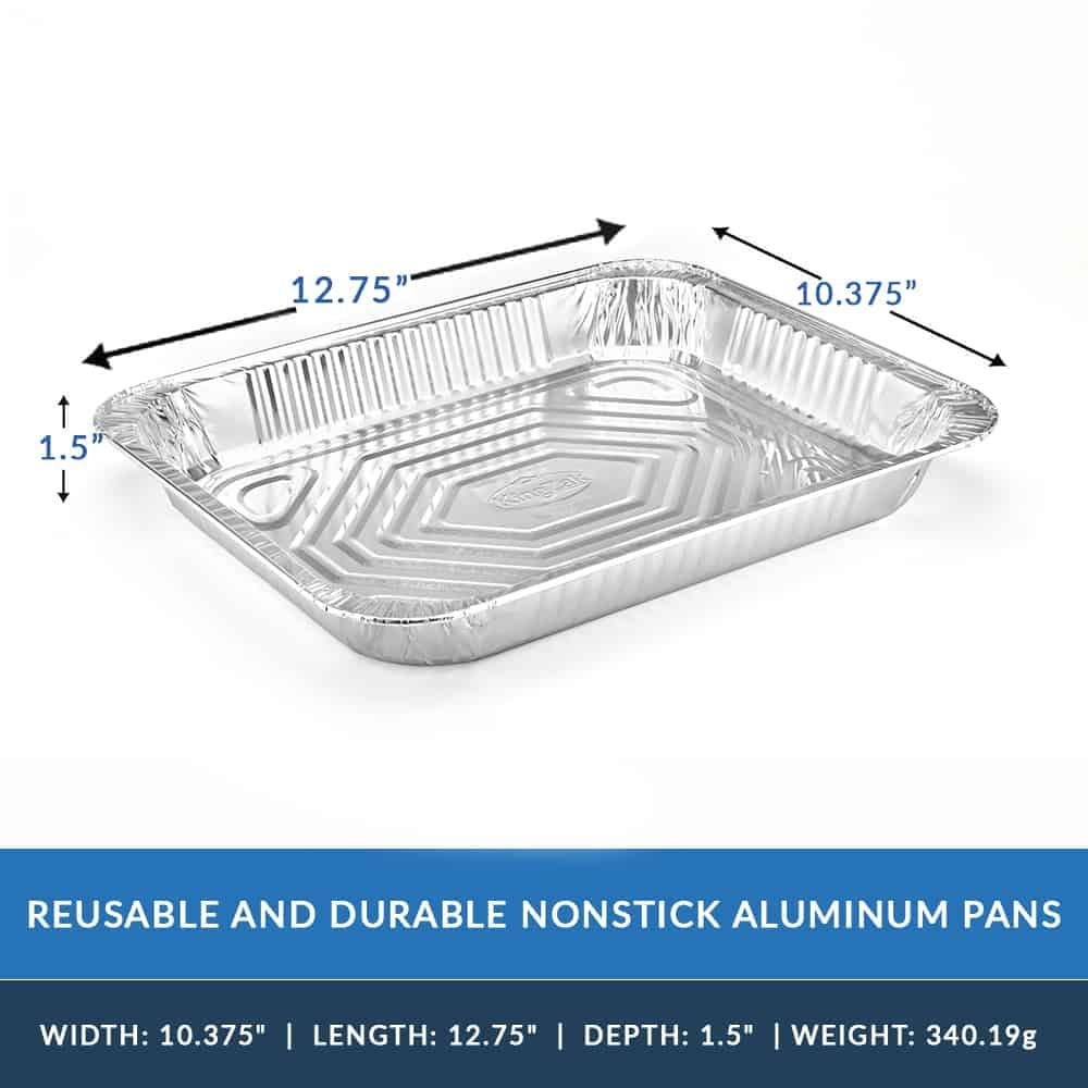 Foil Reusable Half Size Steam Baking Pan, Silver, 12-in, for Baking/Cooking/Steaming F5V1 - product image 4