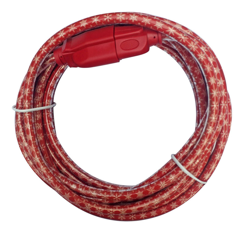 16/3 Outdoor Snowflake Extension Cord with Grounded Outlet, Red/White, 7.5-m D4L2