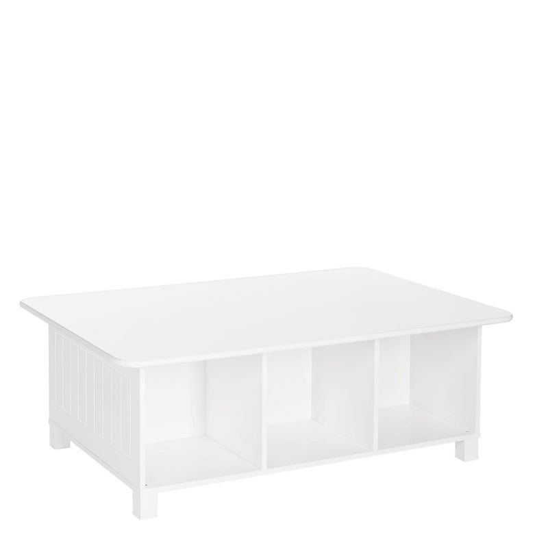 Home Kids' Desk, Activity & Play Table with 6 Storage Cubbies, For Bedroom/Playroom, White M4B8