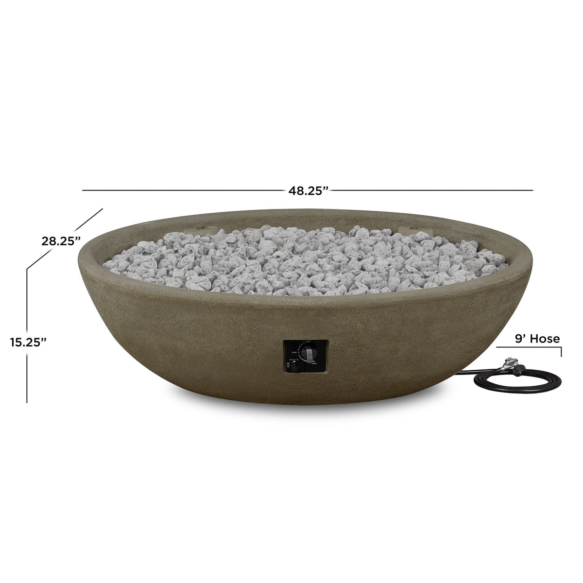 Oval Concrete Propane Fire Pit in Glacier Gray, 48-in A9I7 - product image 3