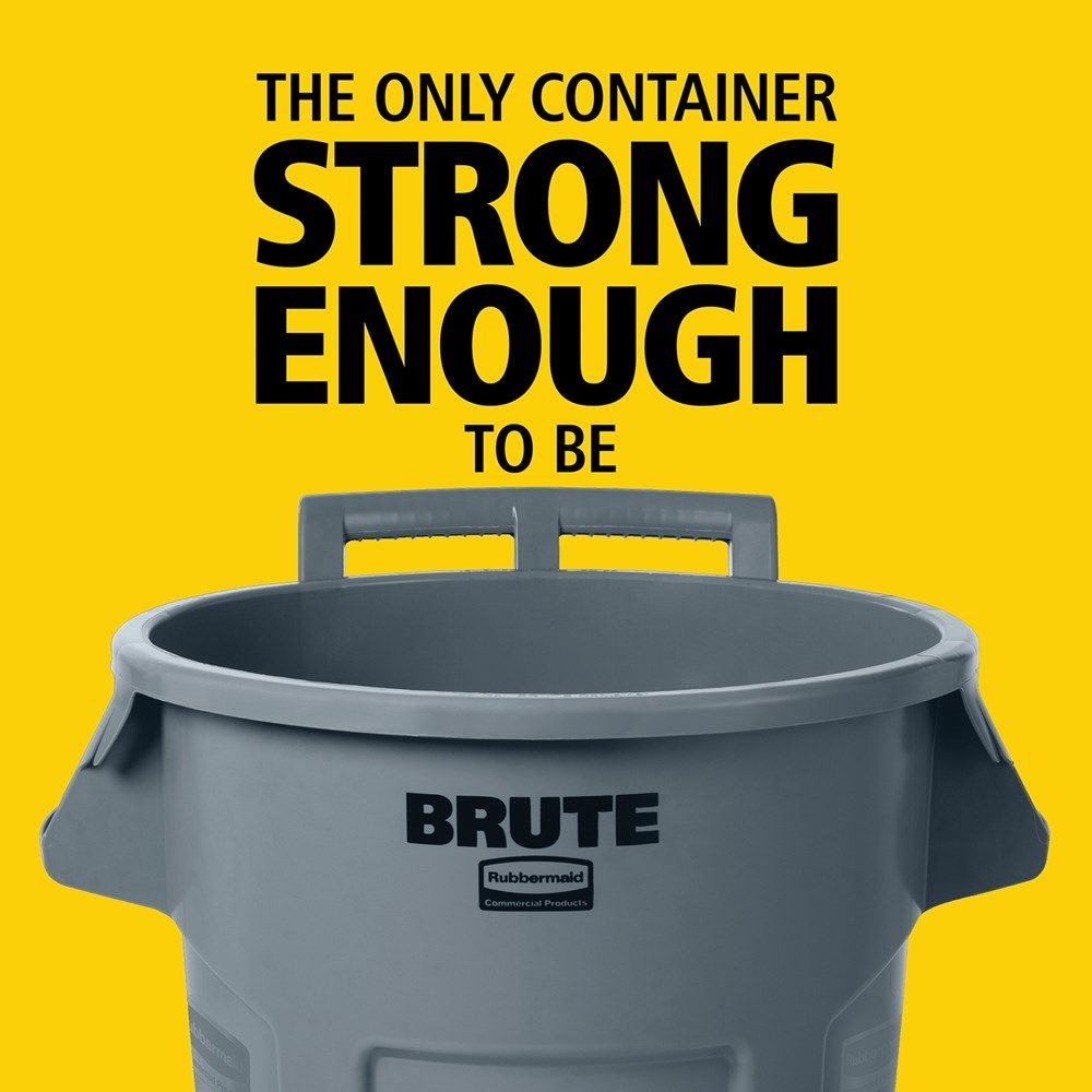 Commercial Wheeled Brute Circular Outdoor Garbage Can, Grey, 121-L Y5J3 - product image 5