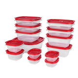 Easy Store Rectangular Plastic Food Storage Container Set, Microwave and Freezer Safe, 28-pc P5M3 - product image 1