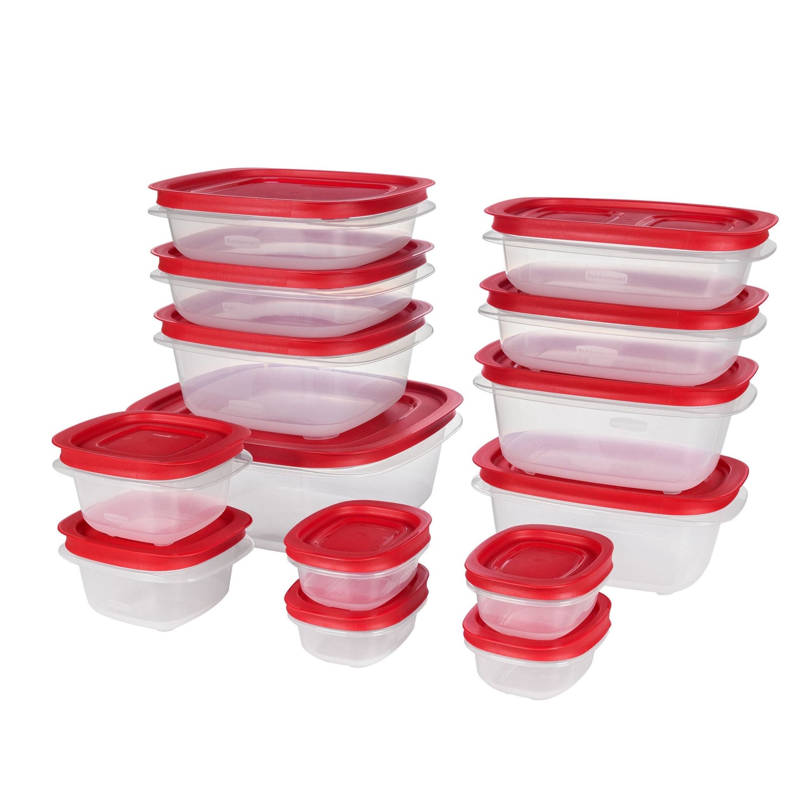 Easy Store Rectangular Plastic Food Storage Container Set, Microwave and Freezer Safe, 28-pc P5M3 - product image 1