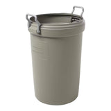 Plastic Circular Animal Stopper Garbage Can, Grey, 121-L U5R6 - product image 1
