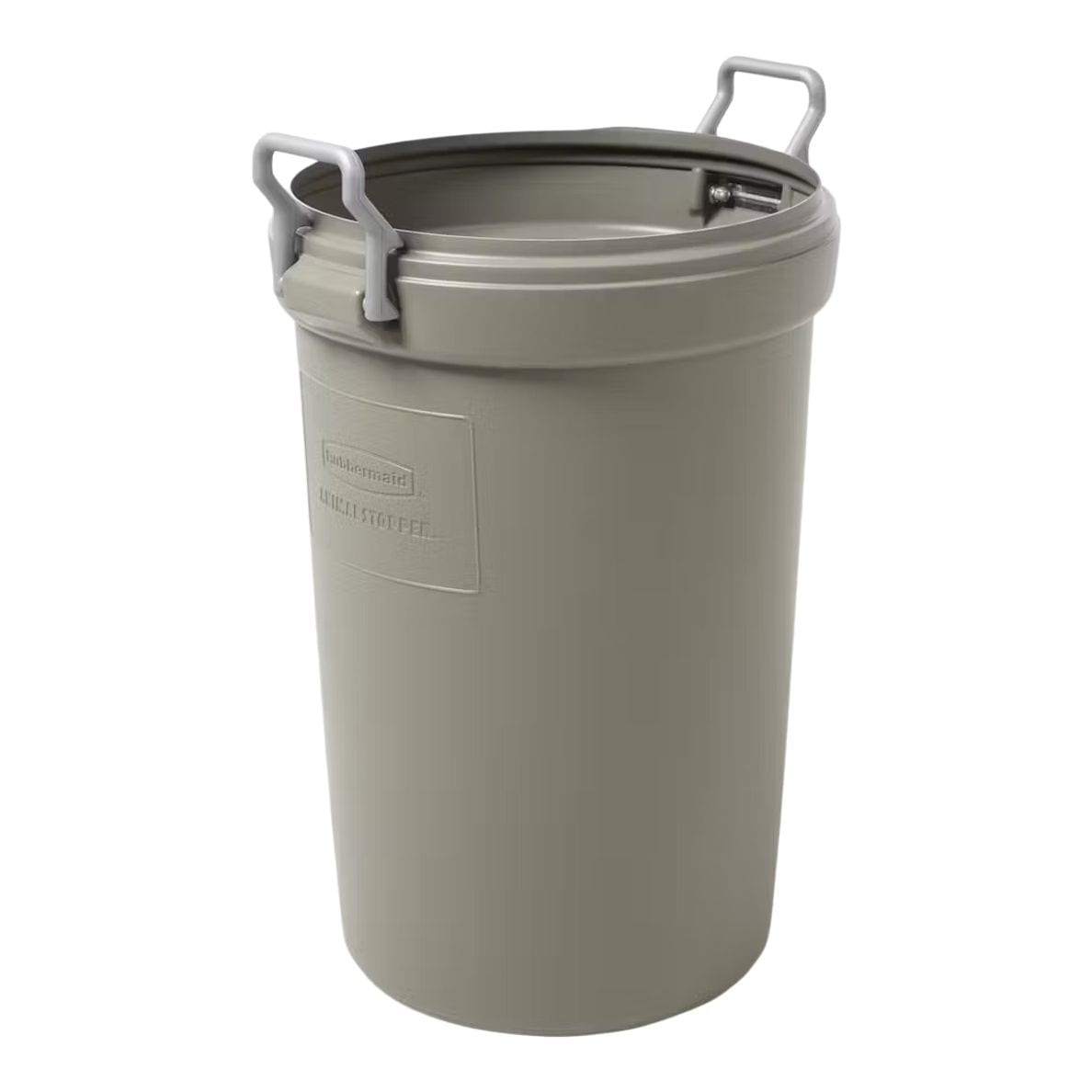 Plastic Circular Animal Stopper Garbage Can, Grey, 121-L U5R6 - product image 1