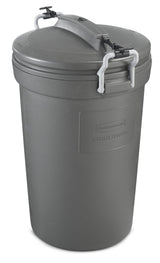 Plastic Circular Animal Stopper Garbage Can, Grey, 121-L U5R6 - product image 2