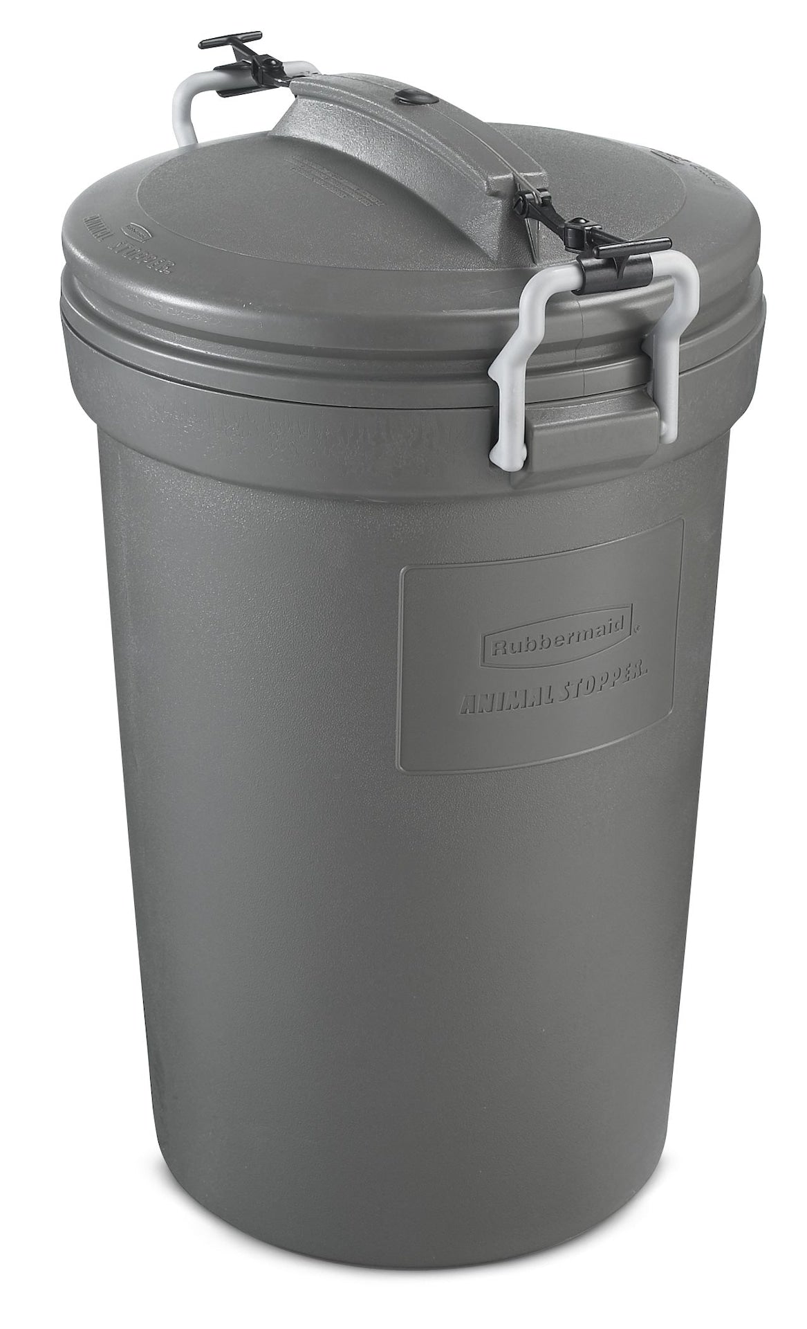 Plastic Circular Animal Stopper Garbage Can, Grey, 121-L U5R6 - product image 2