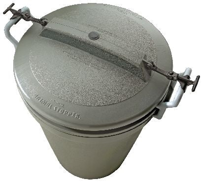 Plastic Circular Animal Stopper Garbage Can, Grey, 121-L U5R6 - product image 3