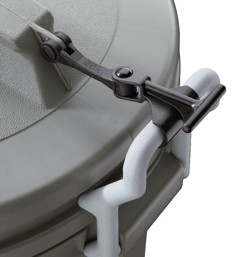 Plastic Circular Animal Stopper Garbage Can, Grey, 121-L U5R6 - product image 4