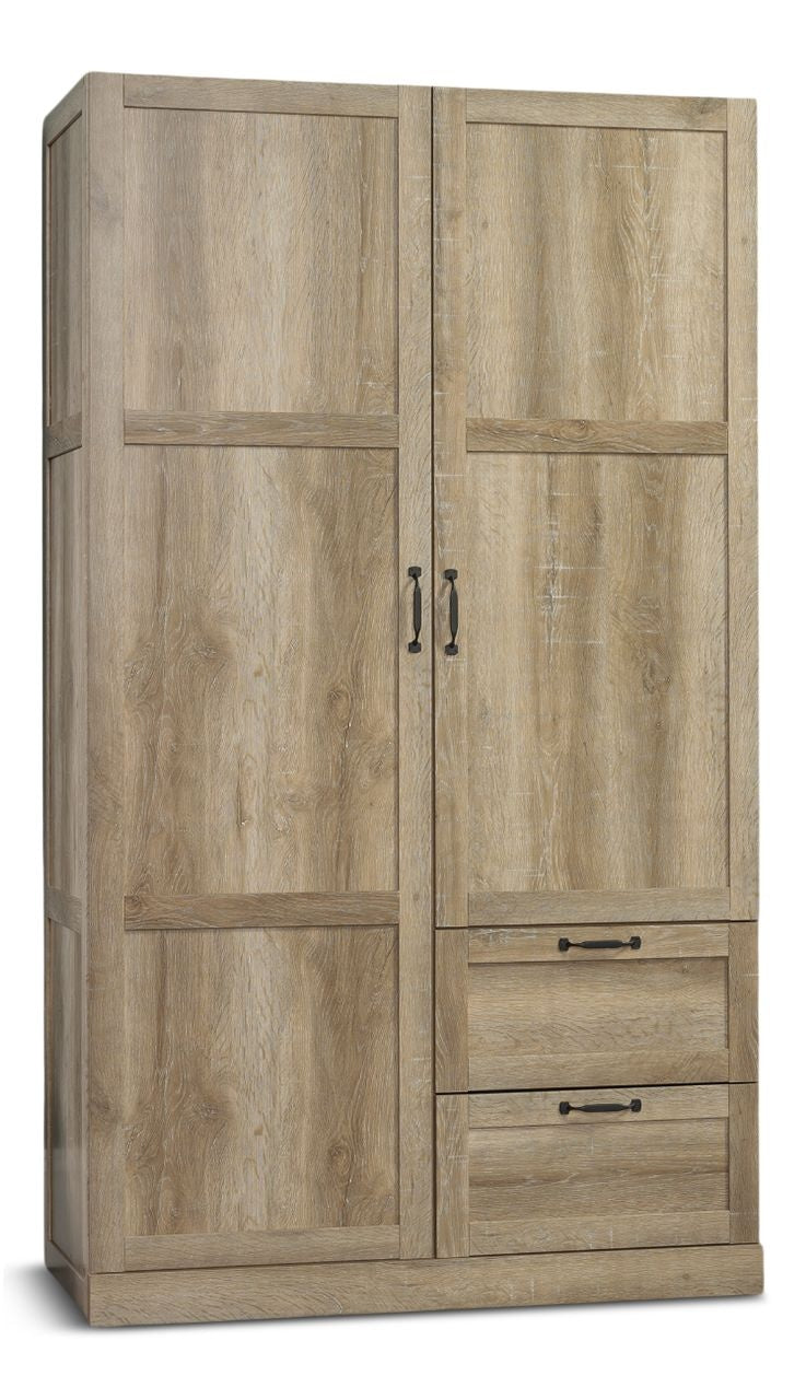 2 Door 2 Drawer Wardrobe, Oak L3A3
