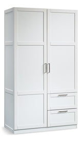 2 Door 2 Drawer Wardrobe, White F7Q4 - product image 1