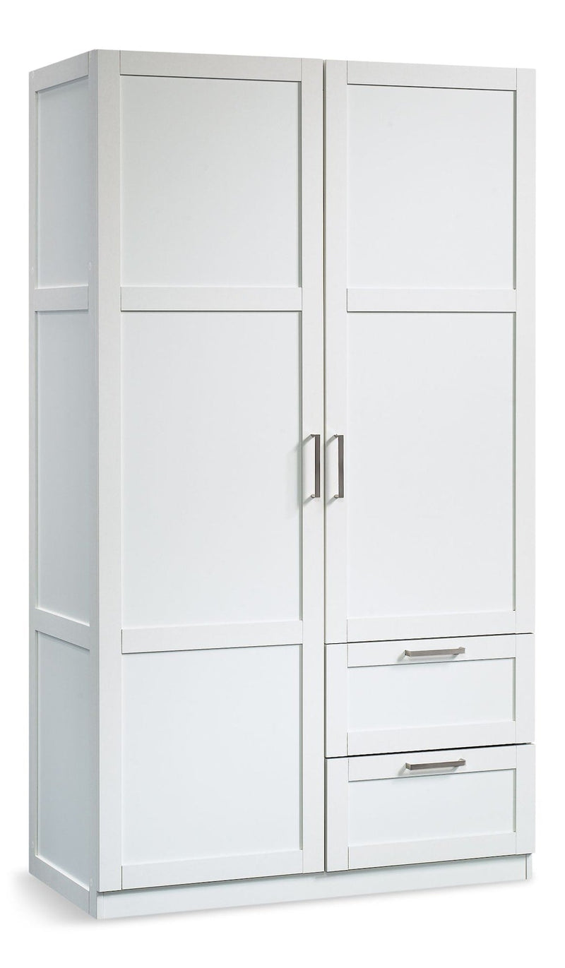 2 Door 2 Drawer Wardrobe, White F7Q4