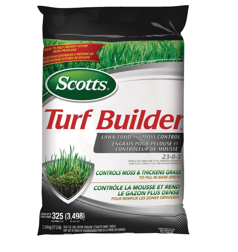 Turf Builder Lawn Food and Moss Control, 23-0-3, 7.94-kg, 325-m² K5Y2