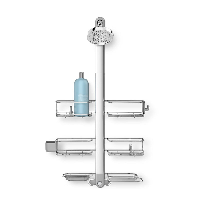 XL Rust-Resistant Adjustable Shelves Shower Caddy, Silver G1T1