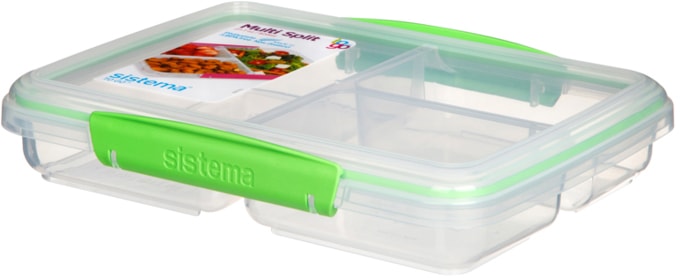 Multi Split Meal and Food Container, 820-mL (27.7 oz),with Dividers and Clips C7H9