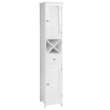 Home 1-Drawer White Storage Cabinet with Shutter Doors H9Y0 - product image 1