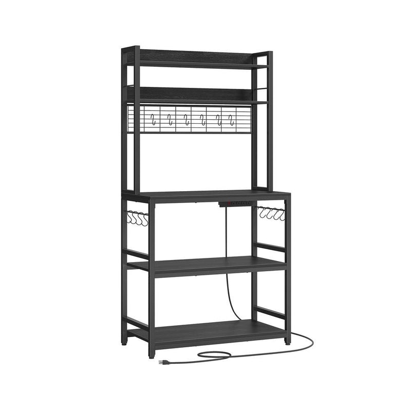 Home Charcoal Grey Baker's Rack with 4 AC Outlets M3I3