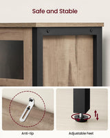 Home Industrial Camel Brown/Black Buffet Cabinet O4I6 - product image 2