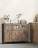 Home Industrial Camel Brown/Black Buffet Cabinet O4I6 - product image 4
