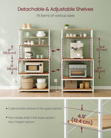 Home Oak/White Baker's Rack with 4 AC Outlets C3B1 - product image 4