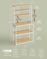 Home Oak/White Baker's Rack with 4 AC Outlets C3B1 - product image 8