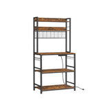 Home Rustic Brown Baker's Rack with Charging Station A2B1 - product image 1