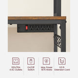 Home Rustic Brown Baker's Rack with Charging Station A2B1 - product image 3