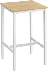 Home Square White/Oak Bar Table with Steel Frame K9Y7 - product image 1
