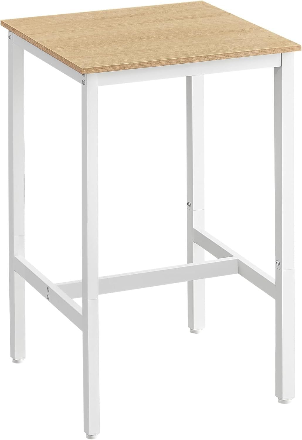 Home Square White/Oak Bar Table with Steel Frame K9Y7 - product image 1