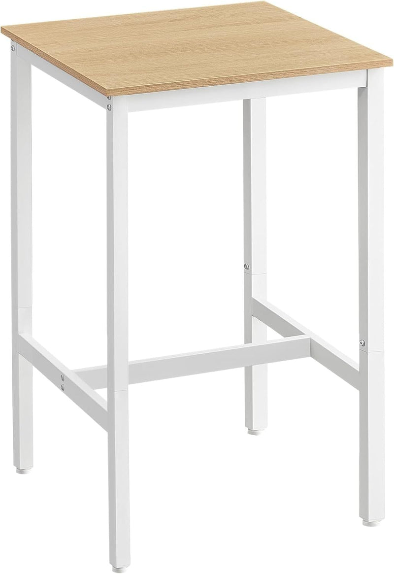 Home Square White/Oak Bar Table with Steel Frame K9Y7