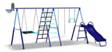 Sunset Slam Kids' 7-Station LED Metal Swing Set Combo with Basketball Hoop & Slide C9J1 - product image 1