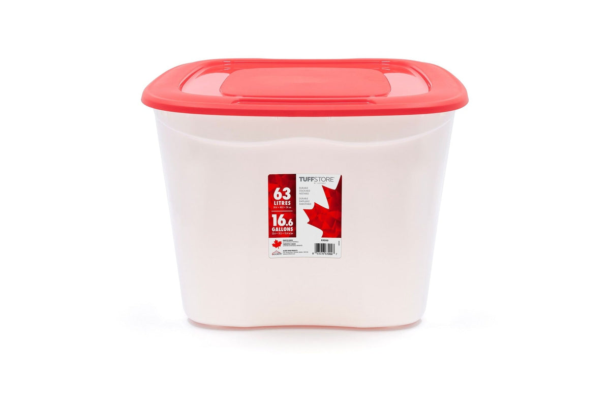 Storage Box with Lid, 63-L, Red/White, 63 Litre Storage Container V2E2 - product image 3