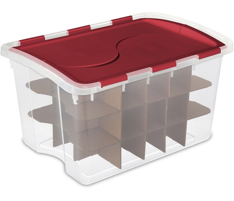 Transparent Ornament Storage Box with Flip-top Lid, 45-L K7H1