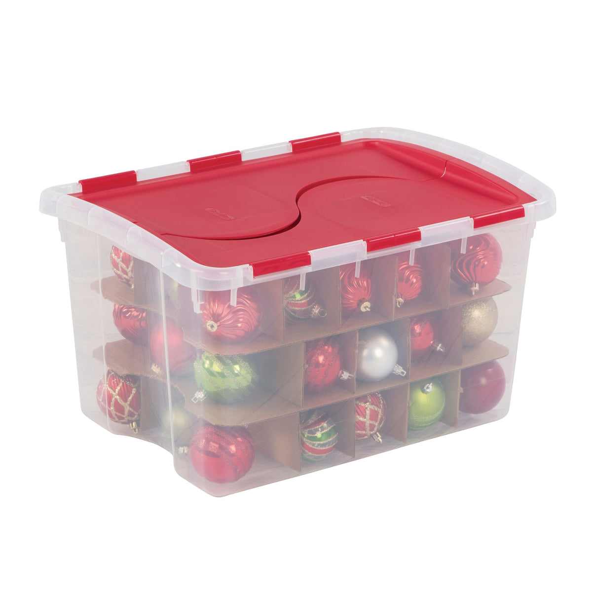 Transparent Ornament Storage Box with Flip-top Lid, 45-L K7H1 - product image 2