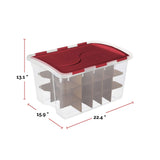 Transparent Ornament Storage Box with Flip-top Lid, 45-L K7H1 - product image 3